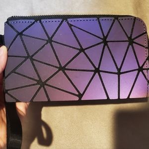 Purple Geometric Wristlet Wallet